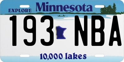 MN license plate 193NBA