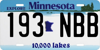 MN license plate 193NBB