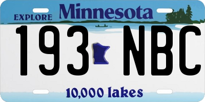 MN license plate 193NBC
