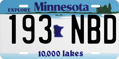 MN license plate 193NBD