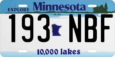 MN license plate 193NBF
