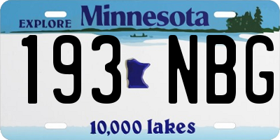 MN license plate 193NBG