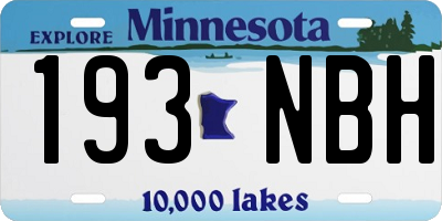 MN license plate 193NBH