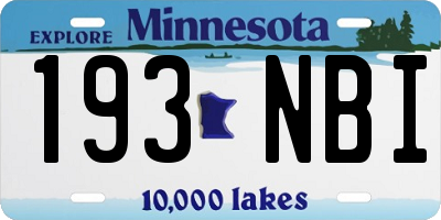 MN license plate 193NBI