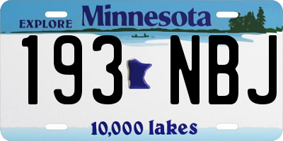 MN license plate 193NBJ