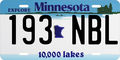 MN license plate 193NBL