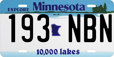 MN license plate 193NBN