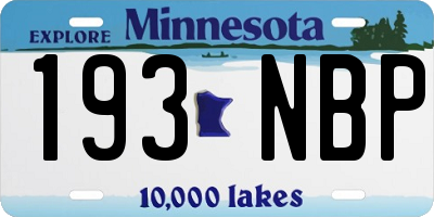 MN license plate 193NBP