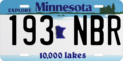MN license plate 193NBR