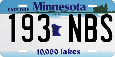 MN license plate 193NBS