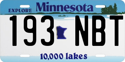 MN license plate 193NBT