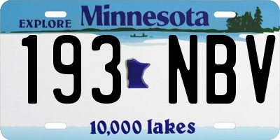 MN license plate 193NBV