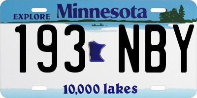 MN license plate 193NBY
