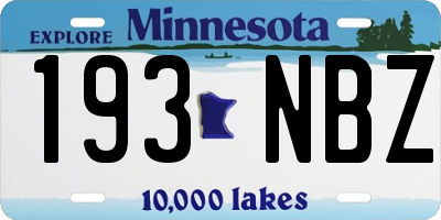 MN license plate 193NBZ
