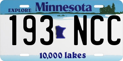 MN license plate 193NCC
