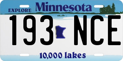 MN license plate 193NCE