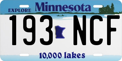 MN license plate 193NCF