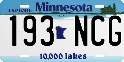 MN license plate 193NCG