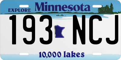 MN license plate 193NCJ