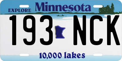 MN license plate 193NCK