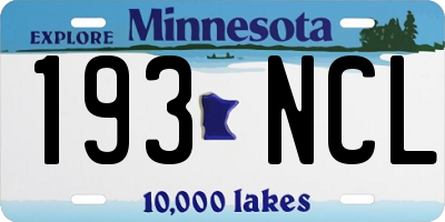 MN license plate 193NCL