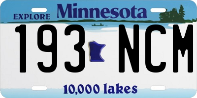 MN license plate 193NCM
