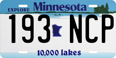 MN license plate 193NCP