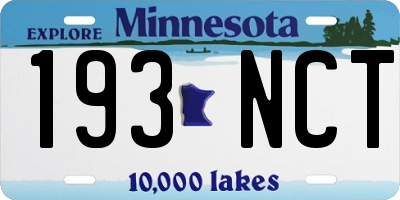 MN license plate 193NCT