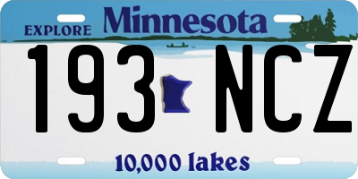 MN license plate 193NCZ