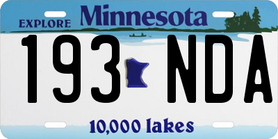 MN license plate 193NDA