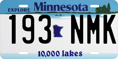 MN license plate 193NMK
