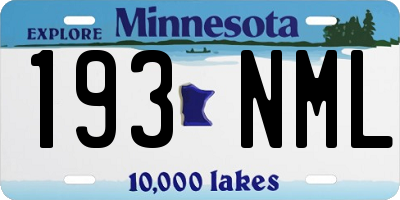 MN license plate 193NML