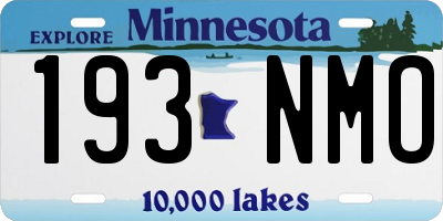 MN license plate 193NMO