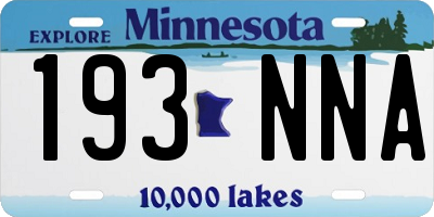 MN license plate 193NNA