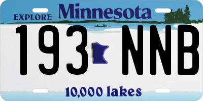 MN license plate 193NNB