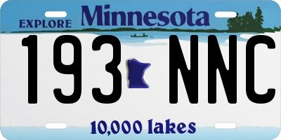 MN license plate 193NNC