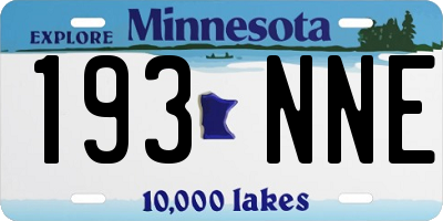 MN license plate 193NNE