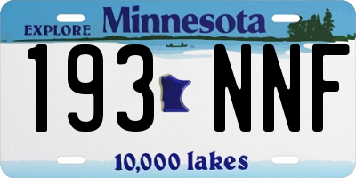 MN license plate 193NNF