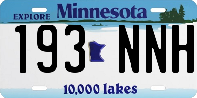MN license plate 193NNH