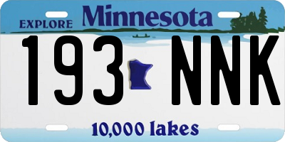 MN license plate 193NNK