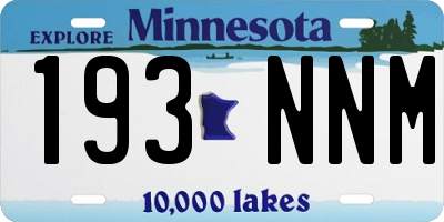 MN license plate 193NNM