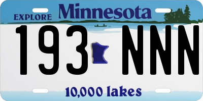 MN license plate 193NNN