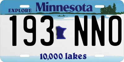 MN license plate 193NNO