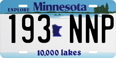 MN license plate 193NNP