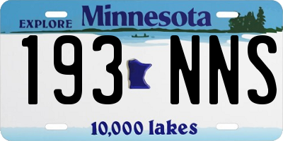 MN license plate 193NNS