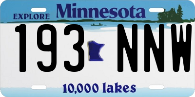 MN license plate 193NNW