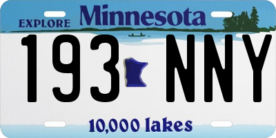 MN license plate 193NNY