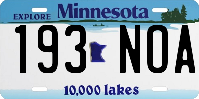 MN license plate 193NOA