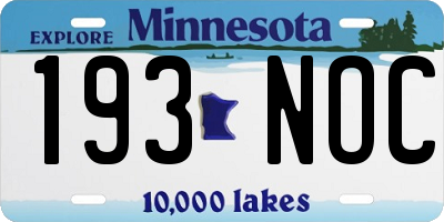 MN license plate 193NOC