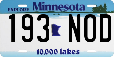 MN license plate 193NOD